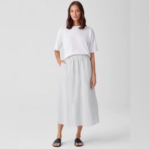 Eileen Fisher Organic Cotton Ripple Pocket Skirt (White/Black, Petite Small)